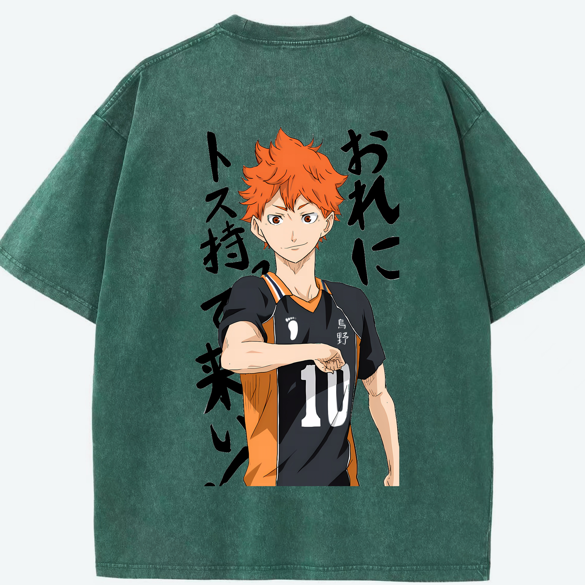 （画像用） ハイキュー!! Haikyu!! 綿100% ヴィンテージ風 半袖Tシャツ（背面プリント）